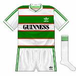 1984-85 Home: 
First-ever kit worn by Cork City FC, with the adidas logo on the left breast rather than the more traditional right.