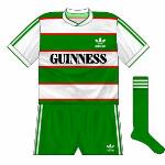 1984-85: Green shorts and socks.